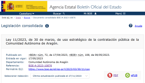 ley contratos aragon