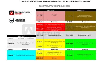 PROGRAMA MASTERCLASS AUXILIARES ADMINISTRATIVOS AYUNTAMIENTO 2025