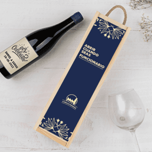 OPOCAJA DE VINO "ABRIR CUANDO SEAS FUNCIONARIO"