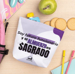 PORTA SNACK "SOY FUTURO FUNCIONARIO Y EL ALMUERZO ES SAGRADO"
