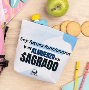PORTA SNACK "SOY FUTURA FUNCIONARIA Y EL ALMUERZO ES SAGRADO"