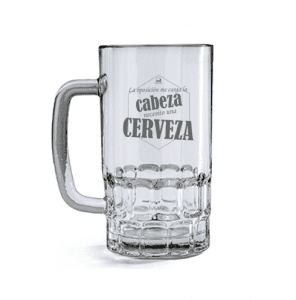 OPOJARRA "LA OPOSICIÓN ME CARGA LA CABEZA NECESITO UNA CERVEZA" Cristal transparente